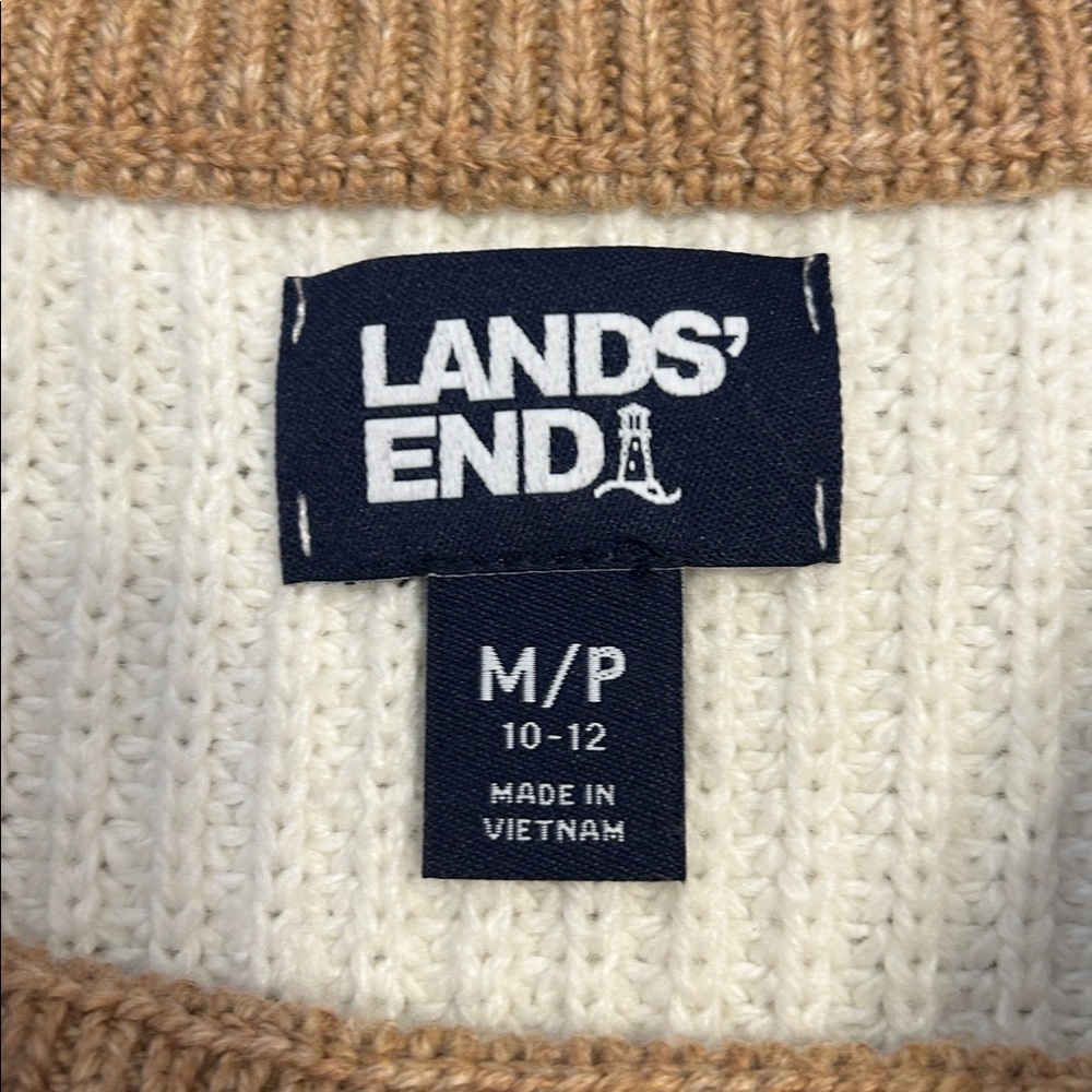Lands’ End Cable Knit Patchwork Sweater Women Mp … - image 4